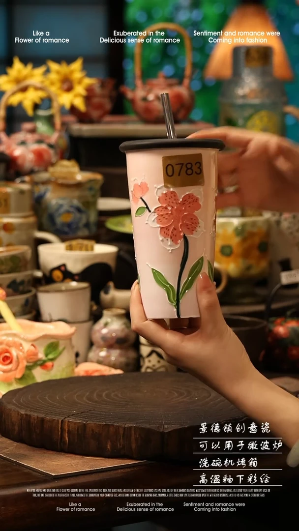 陶瓷景德镇高温釉下彩手工手绘款式@A0783@