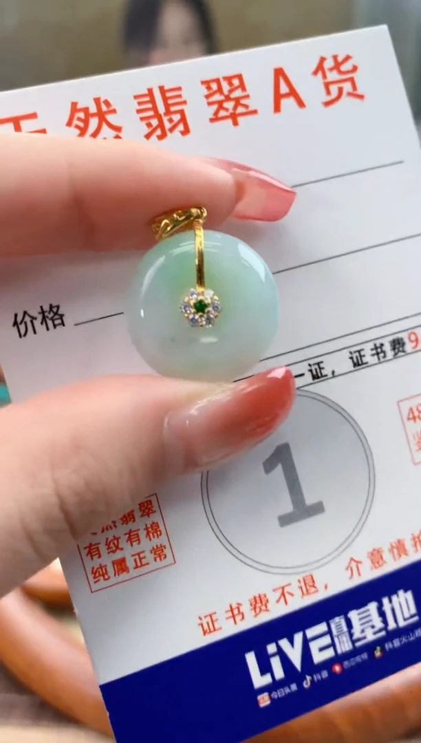 颈饰未镶嵌翡翠 天然A货翡翠挂件