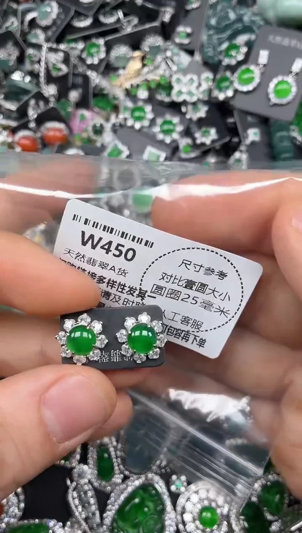 颈饰未镶嵌翡翠W450耳钉