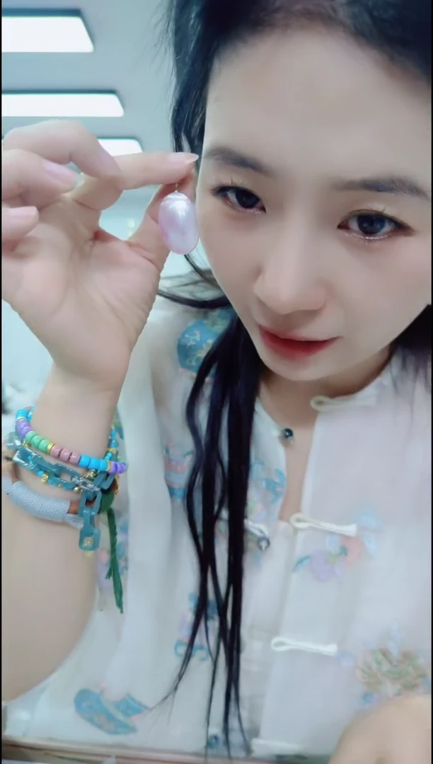 合金拼合珍珠（马贝珠）颈饰07102粉吊坠