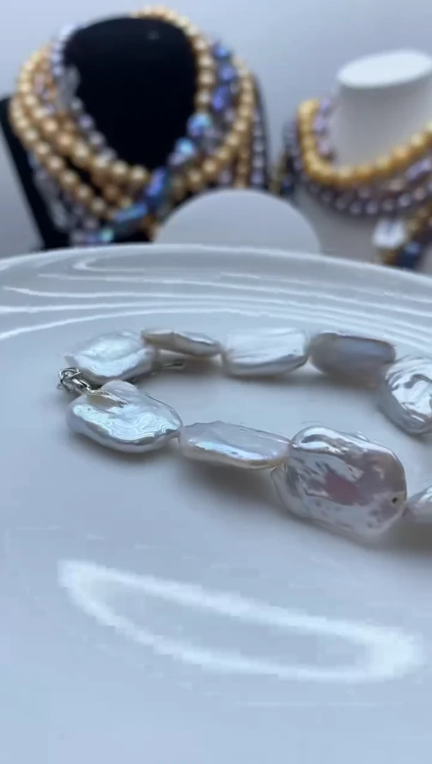 【闪购商品】淡水珍珠颈饰钛钢55