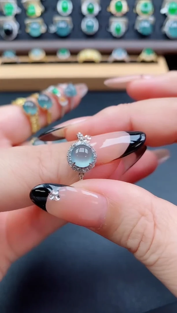 银S925镶嵌戒指翡翠121