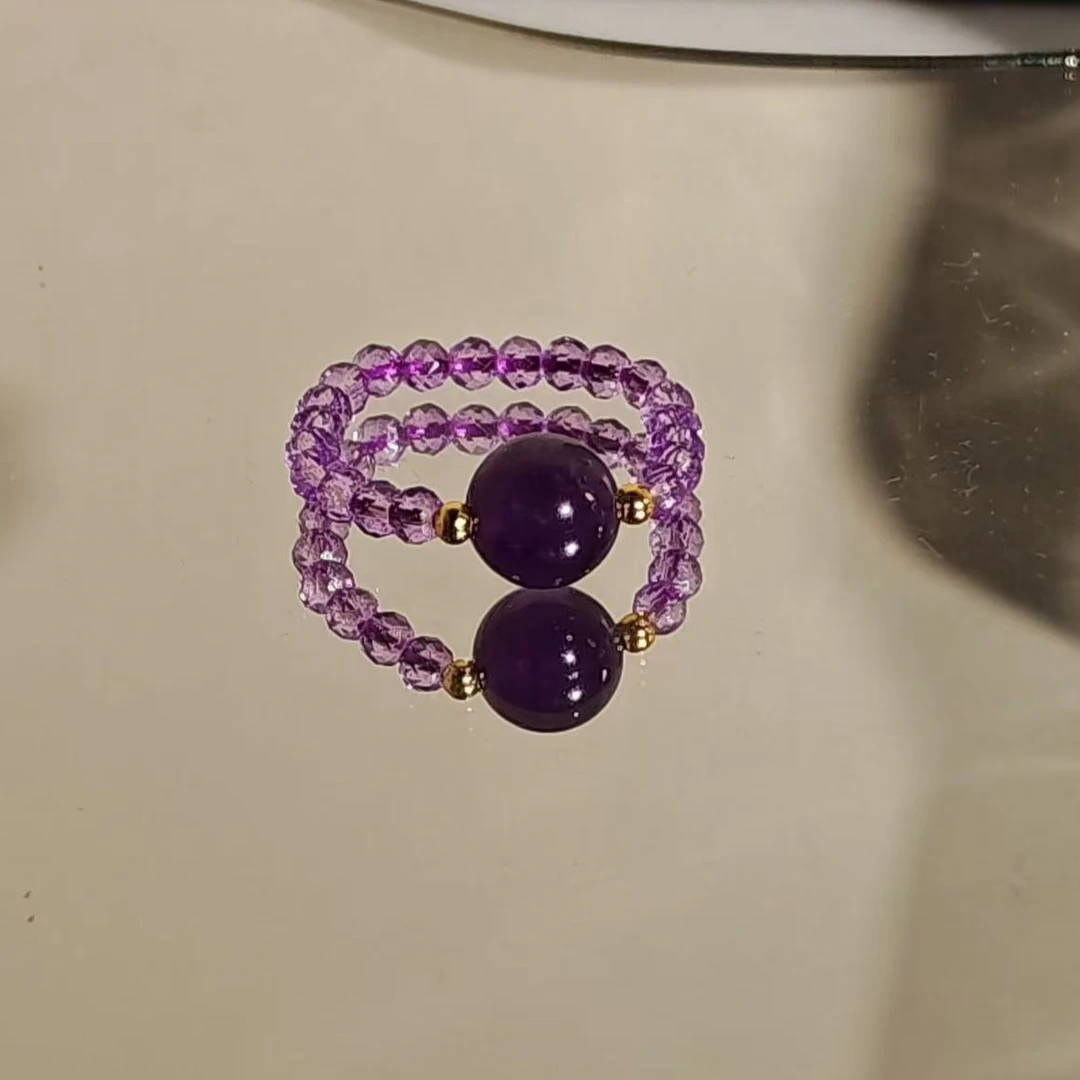 天然紫水晶戒指素款百搭不挑人A015-多样性发其一