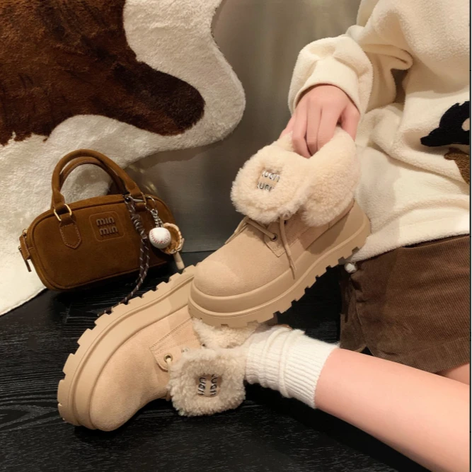 「年终清仓」增高厚底翻盖雪地鞋AB789-1