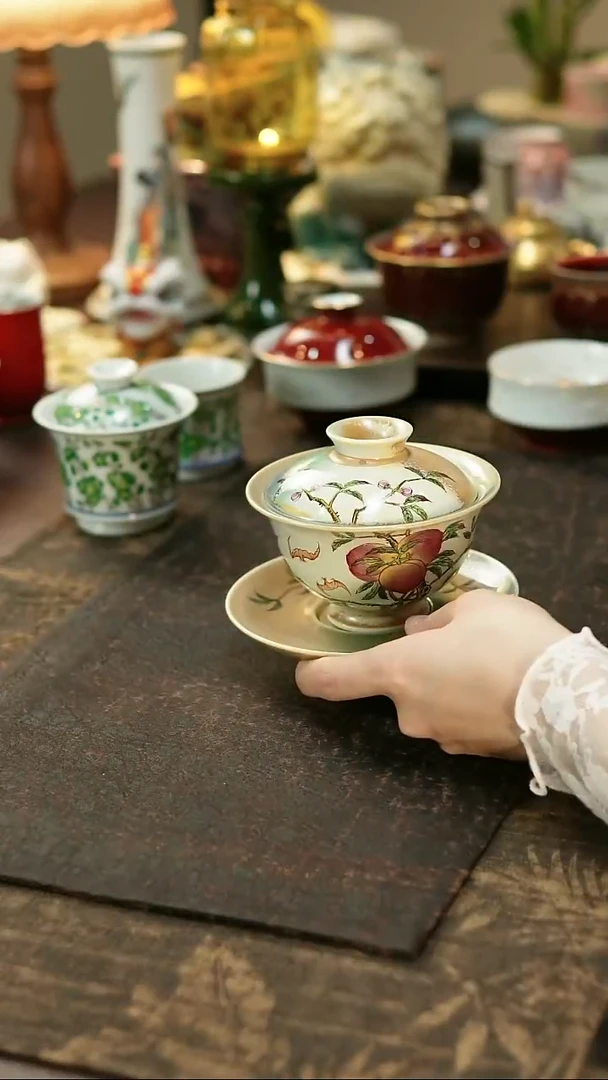 景德镇陶瓷杯碗柴烧多人