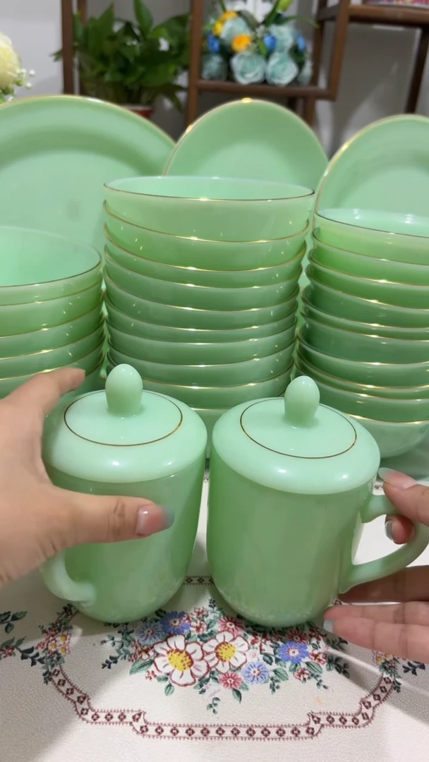 带盖子办公茶杯2个玉瓷
