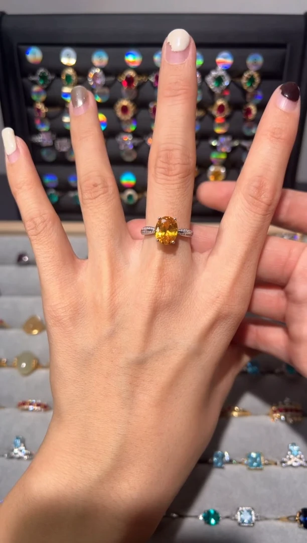 【闪购商品】黄晶戒指银S925镶嵌000000