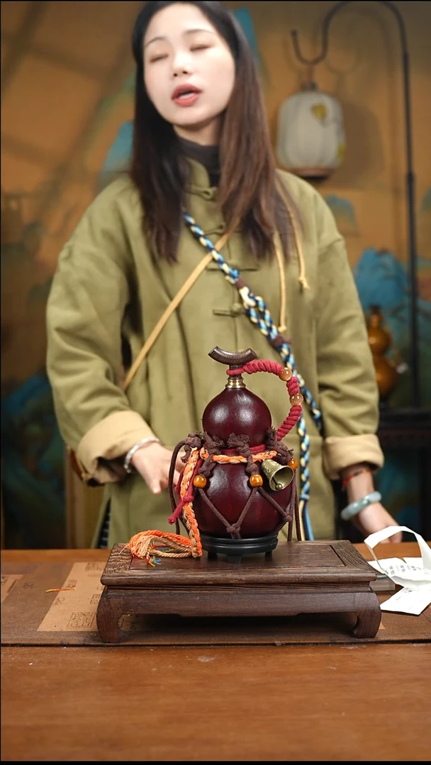 YV041复古网兜款天然酒葫芦（一物一拍）