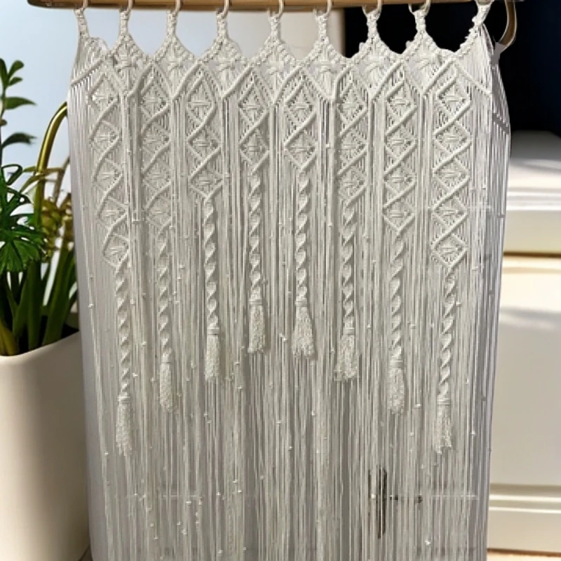 波西米亚北欧棉绳流苏装饰手工编织窗帘门帘