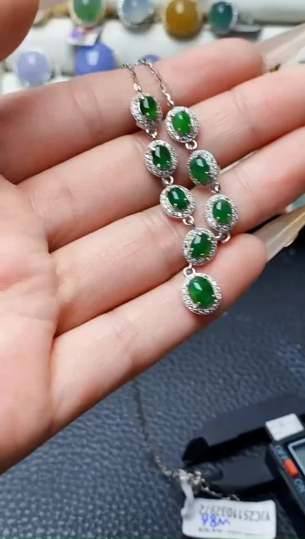 银S925镶嵌戒指翡翠0229