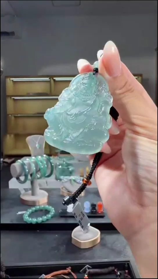 项链未镶嵌翡翠黄财神