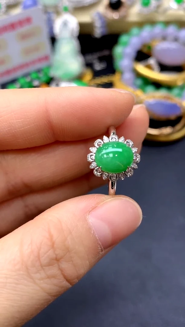 18K金镶嵌戒指翡翠206-中国好珍宝