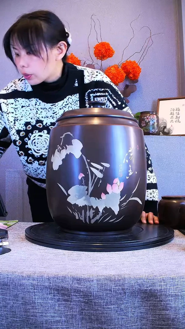 【闪购商品】建水全手工紫陶茶罐精磨051