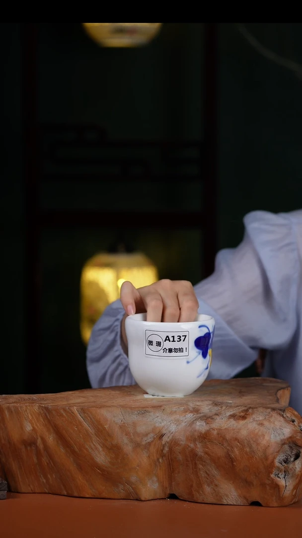 陶瓷景德镇高温釉中彩葫芦杯直径9高8