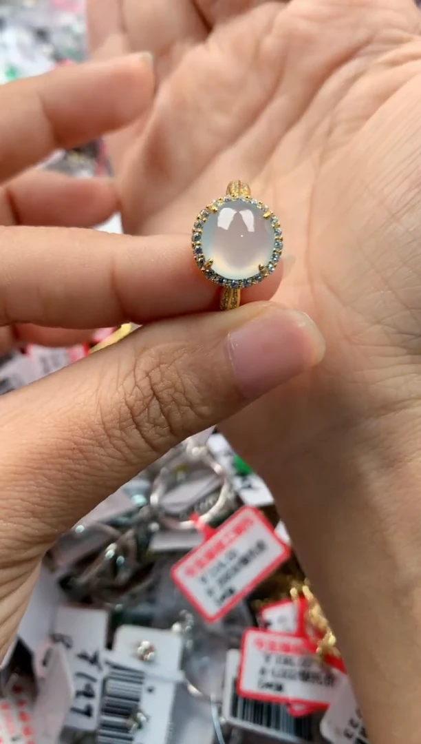 银S925镶嵌戒指翡翠333              9