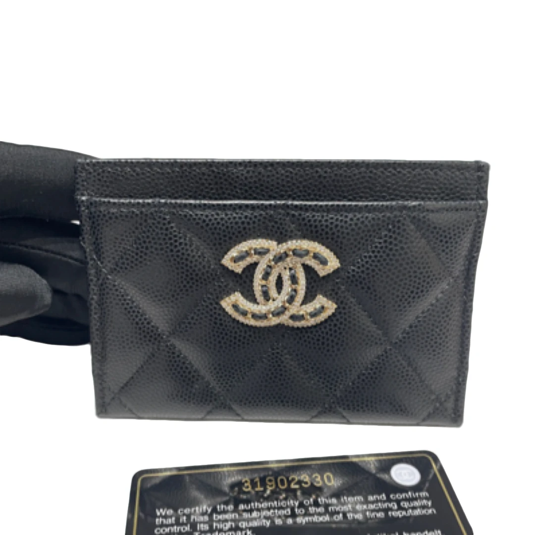 99新 Chanel/香奈儿 珐琅logo卡包手包31开