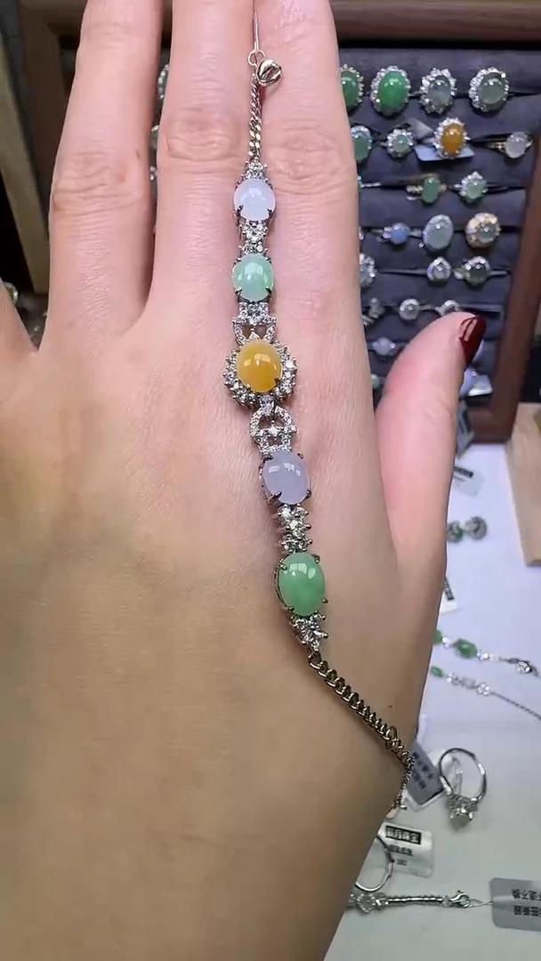 银S925镶嵌戒指翡翠手链48