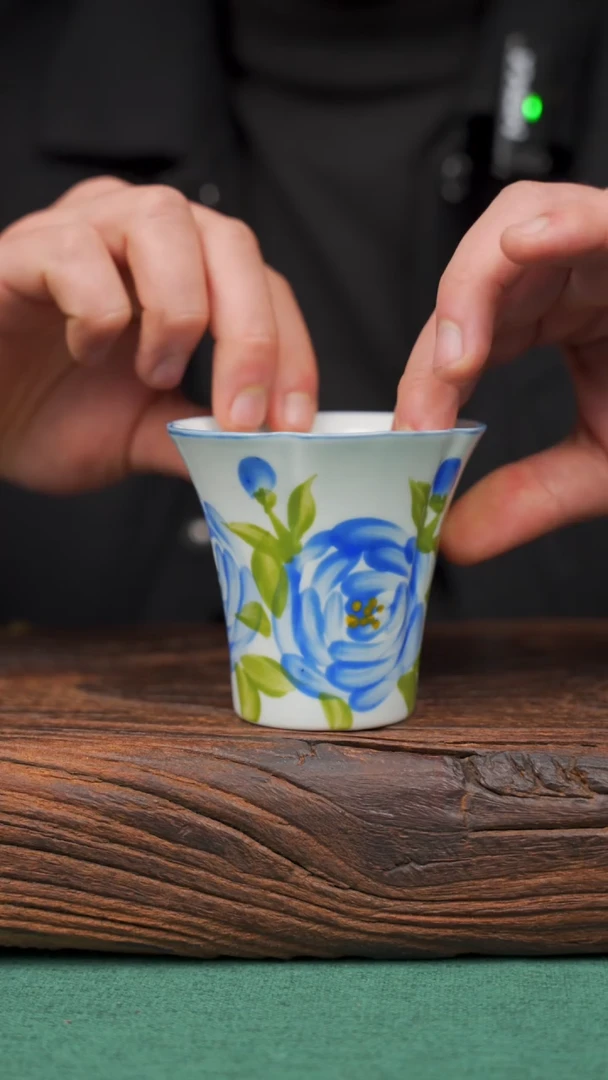 【闪购商品】瓷片28寻一缕瓷香杯釉下手工手绘瓷器