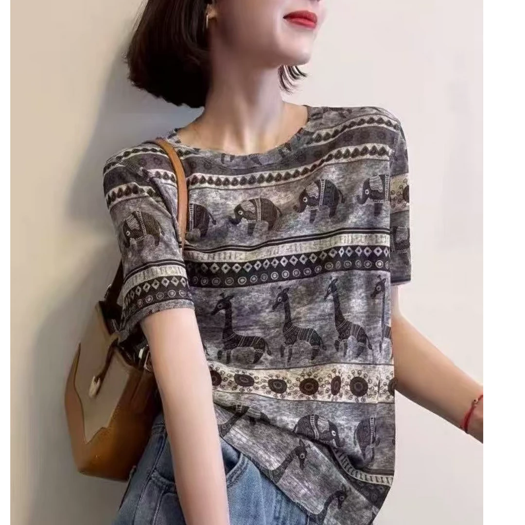 水溶系列款印花圆领