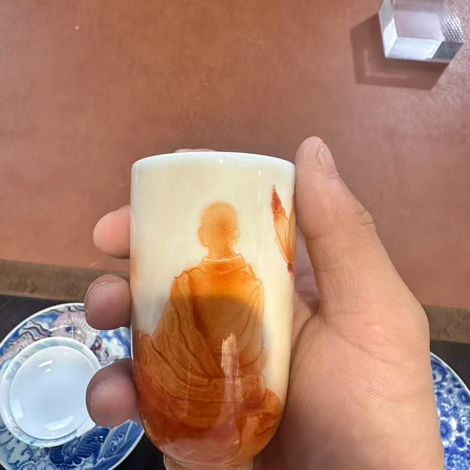 正春堂矾红庄周梦蝶闻香杯
