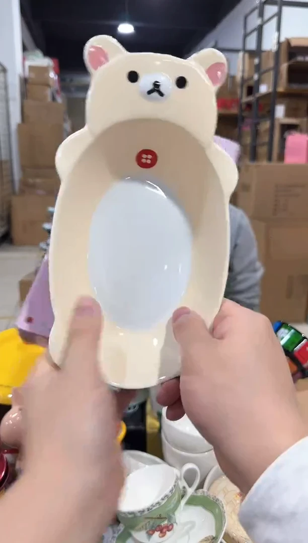 瓷片原盒熊妹大肚碗