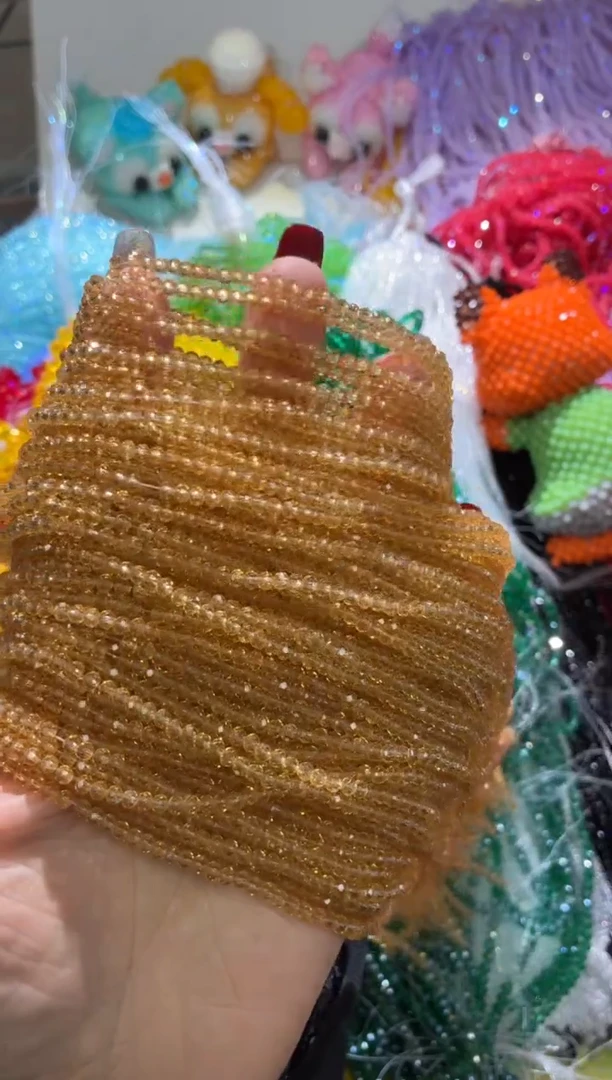 玻璃28111卡2水晶扁10条本色香槟色