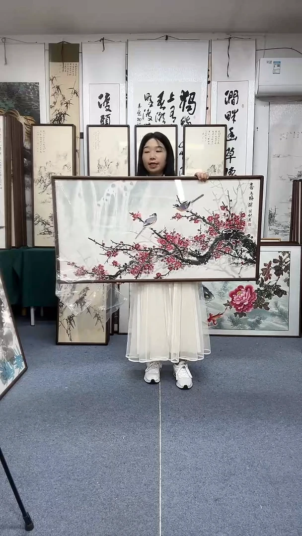 国画63*123实木画框京东包邮手绘