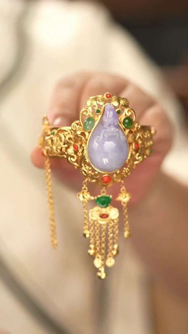 【闪购商品】翡翠手镯银S925镶嵌新款