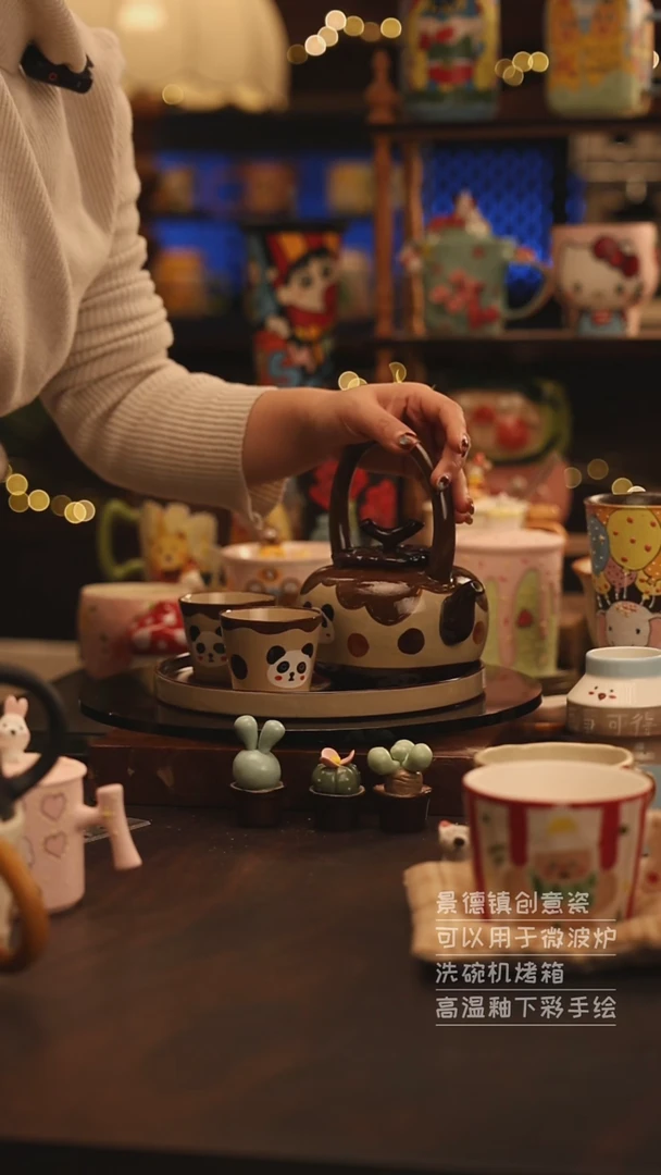 陶瓷景德镇可爱陶瓷釉下彩绘设计师款