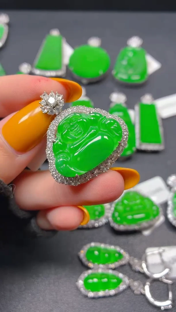 吊坠(不含链)银S925镶嵌翡翠1