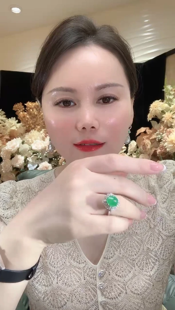 翡翠戒指18K金镶嵌A62