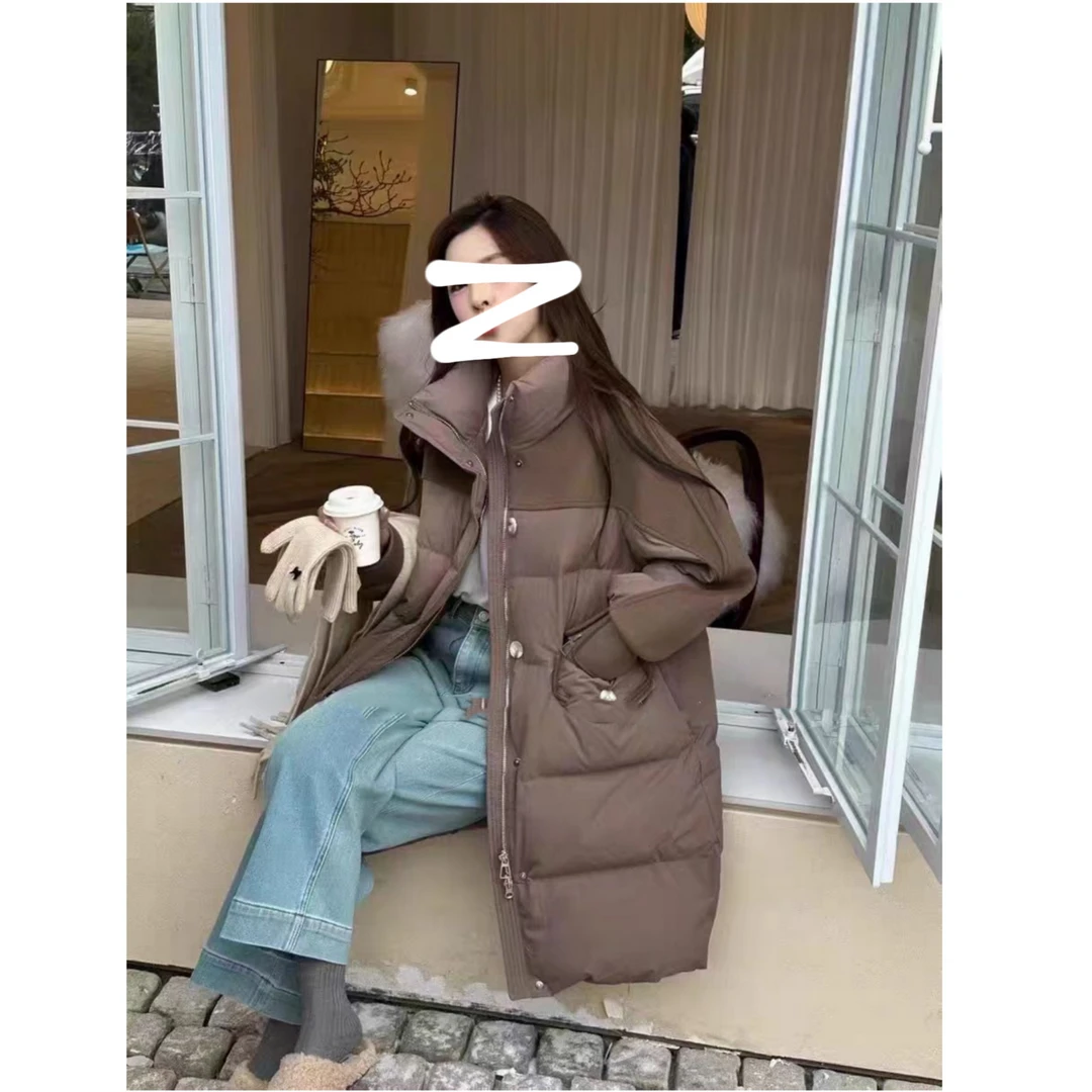 （柚子同款）ZJ冬季时尚加厚中长款羽绒服6631
