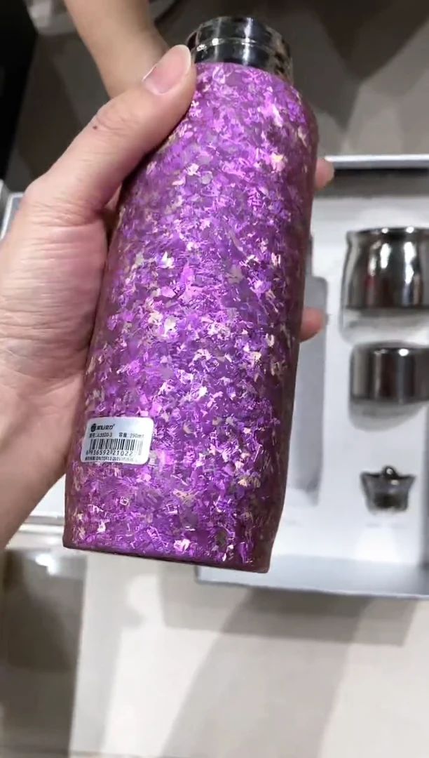 【闪购商品】高硼硅玻璃双饮款星耀粉钛杯