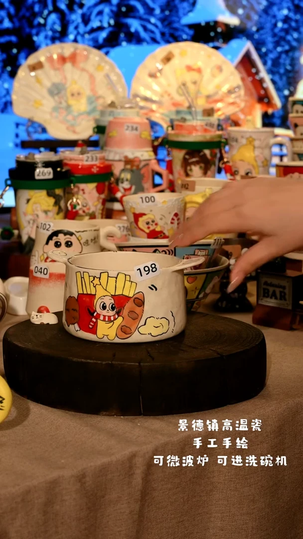 陶瓷198景德镇原创设计师款高温陶瓷手工手绘