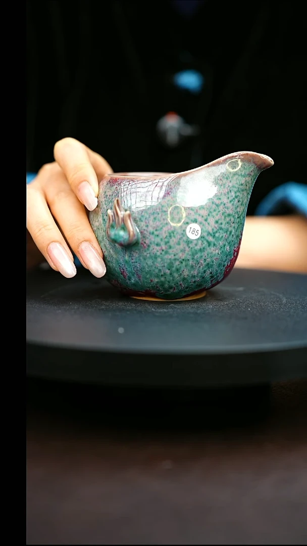 185#原矿钧瓷炉钧釉佛手公道杯