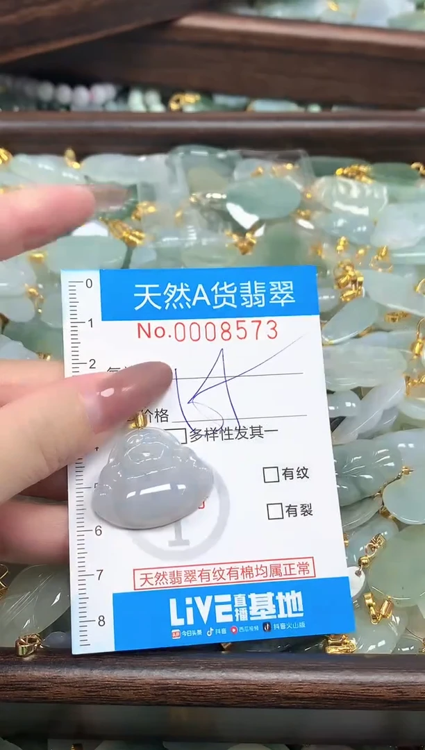 颈饰未镶嵌翡翠净货挂件-8573