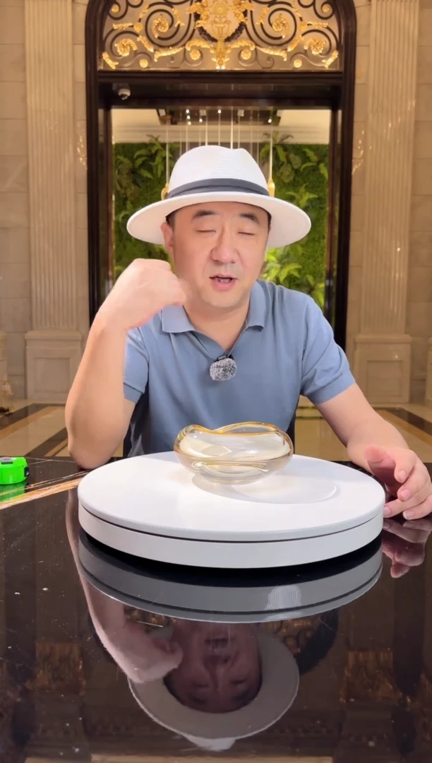 琉璃手工艺品AJ01006茶金色小烟灰缸