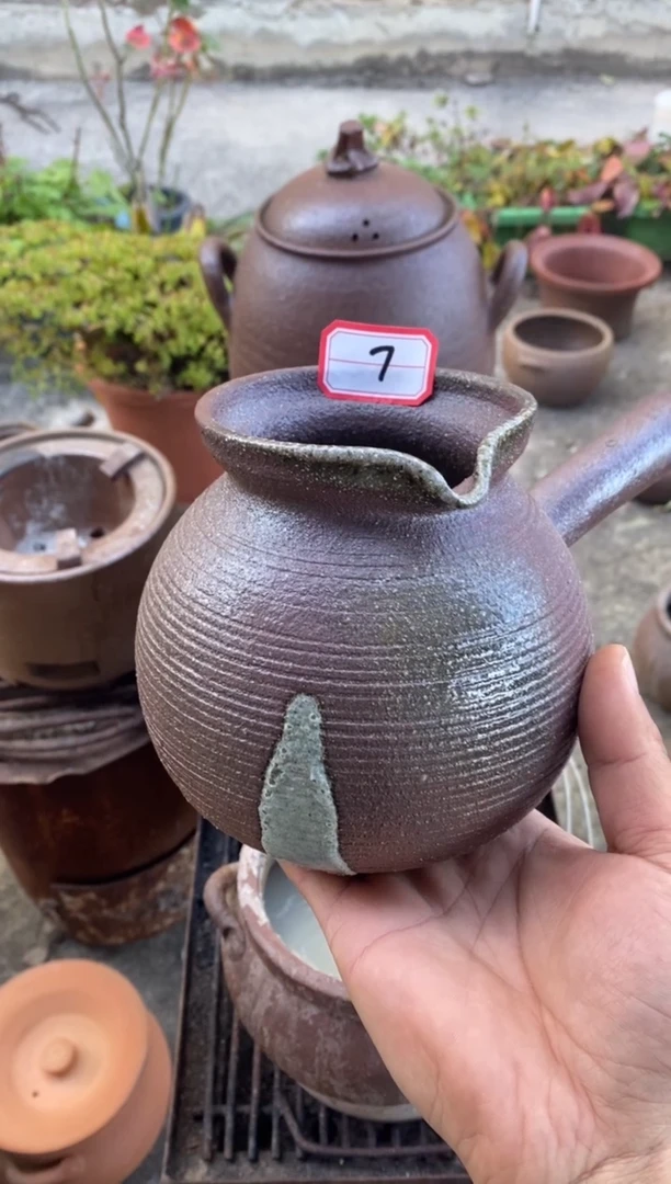 陶土1升煮茶壶落釉 7号 88米