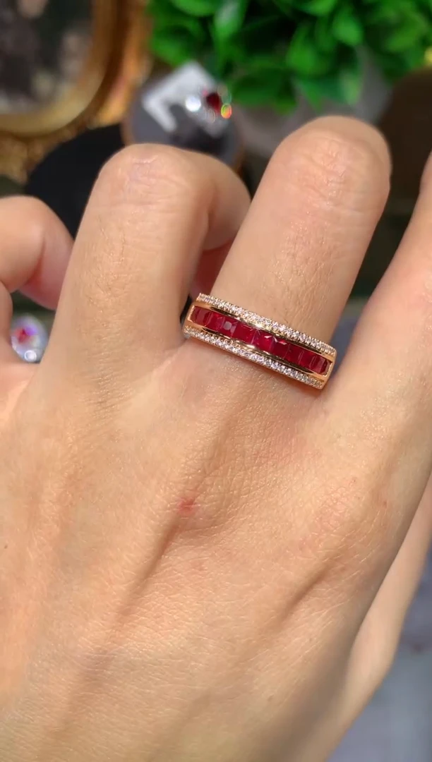 红宝石戒指18K金镶嵌0.92ct