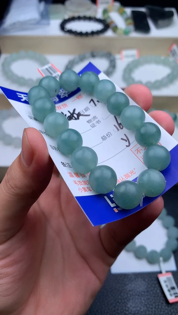 定制翡翠未镶嵌胖***板手串