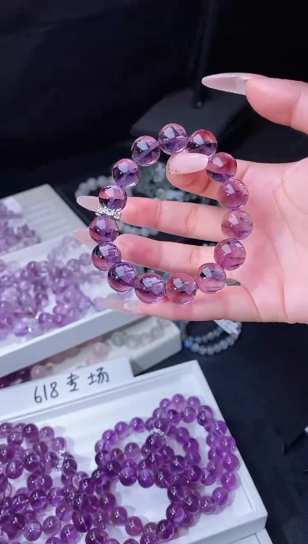 水晶手链合金526.7巴西紫水晶手串 多样性发其一