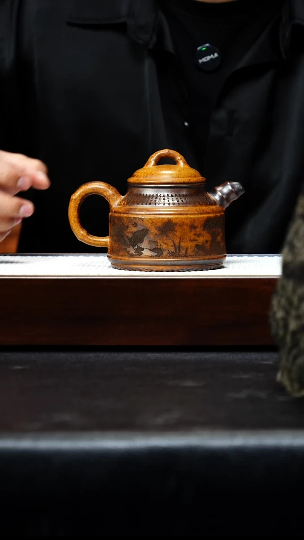 茶杯紫砂宜兴紫砂 熊猫竹段德钟 龙骨金砂