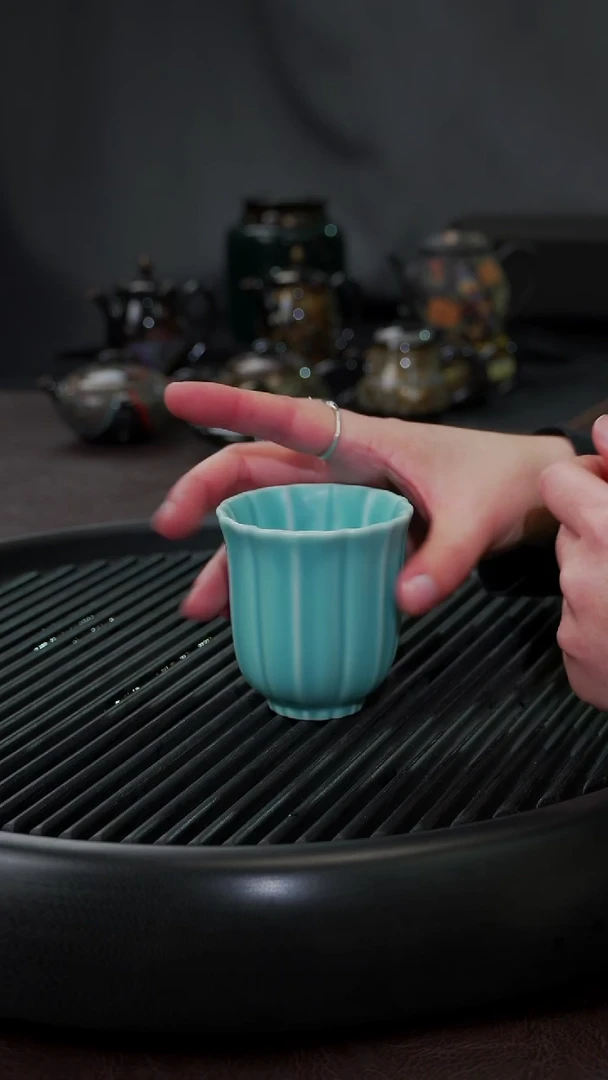 【闪购商品】杯【宜景窑天水碧】筋纹杯