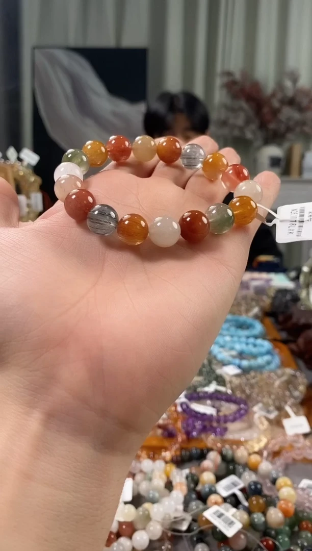 未镶嵌手链水晶彩兔毛
