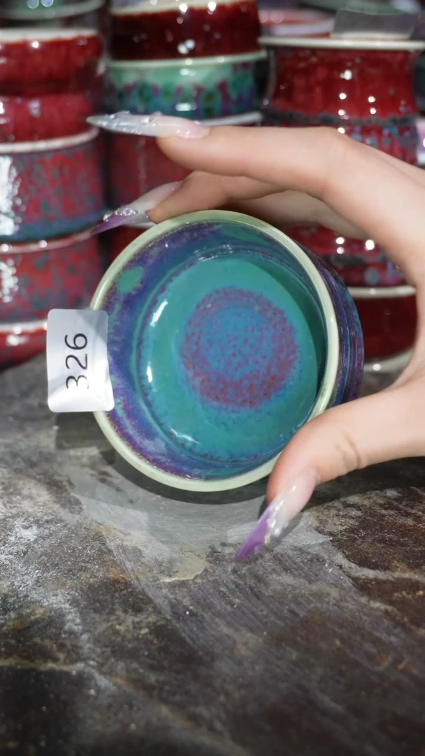 摆件陶精品窑变钧瓷茶器