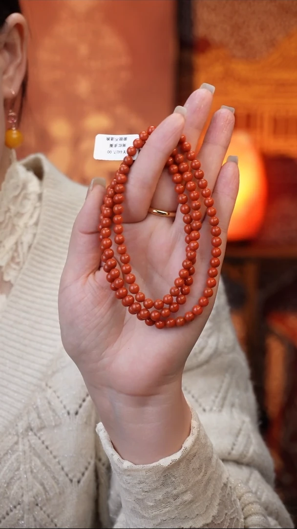 未镶嵌手串南红玛瑙天然原矿南红圆珠多圈手串6mm+
