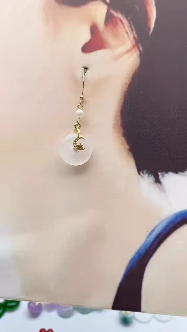 14K金镶嵌耳饰玛瑙/玉髓209
