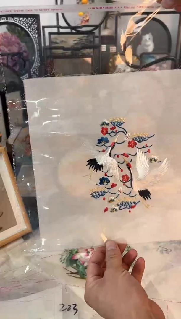 织绣纯手工苏绣双面绣绣布153