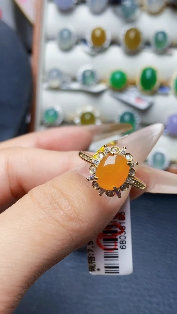 银S925镶嵌戒指翡翠1378