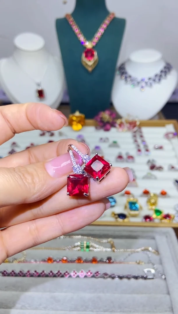 银S925镶嵌耳饰紫晶1